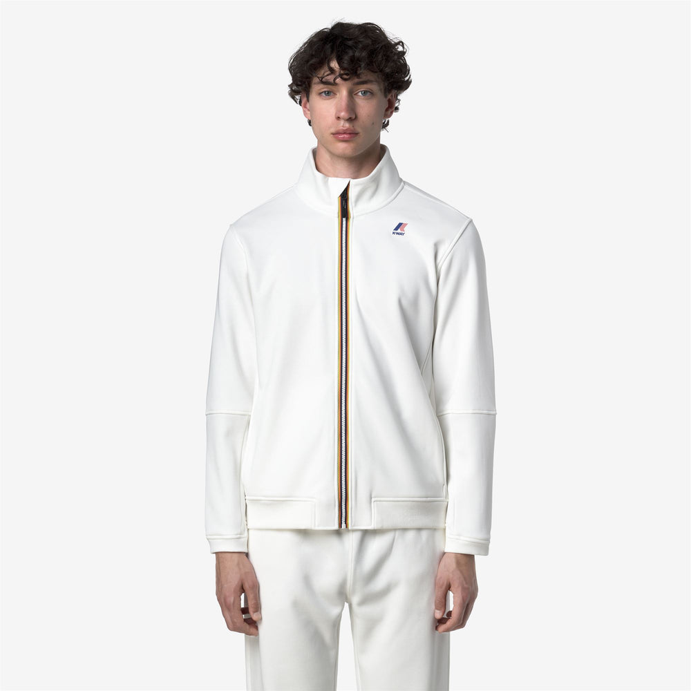 White unisex Brushed Cotton Blend Fleece Jacket 02