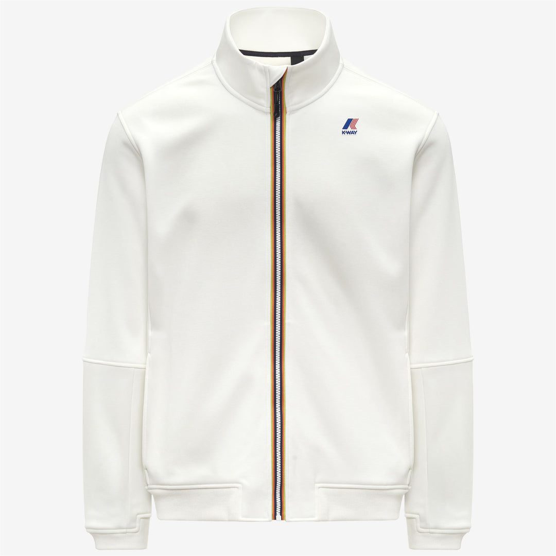 White unisex Brushed Cotton Blend Fleece Jacket 01