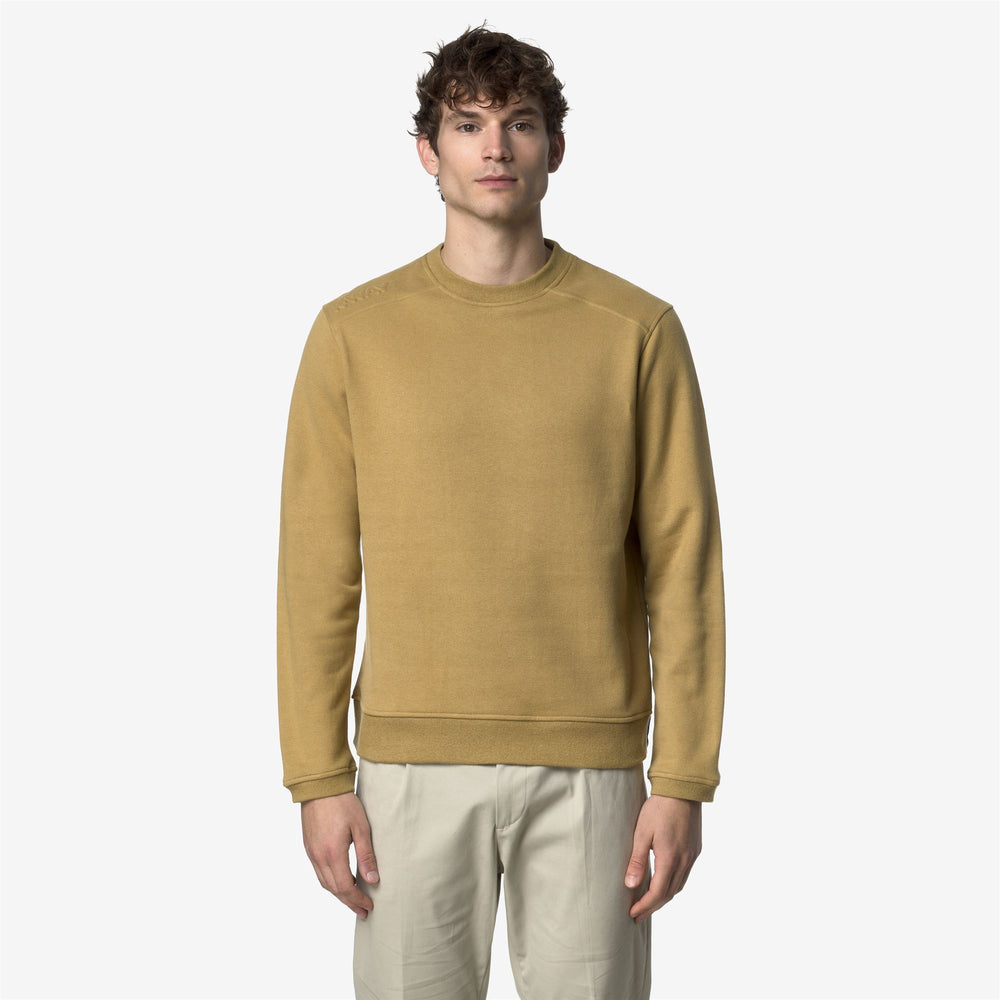 Beige Men's Cotton Cashmere Crewneck Sweatshirt 02