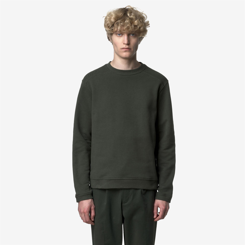 Green black Men's Cotton Cashmere Crewneck Fleece Jumper 02