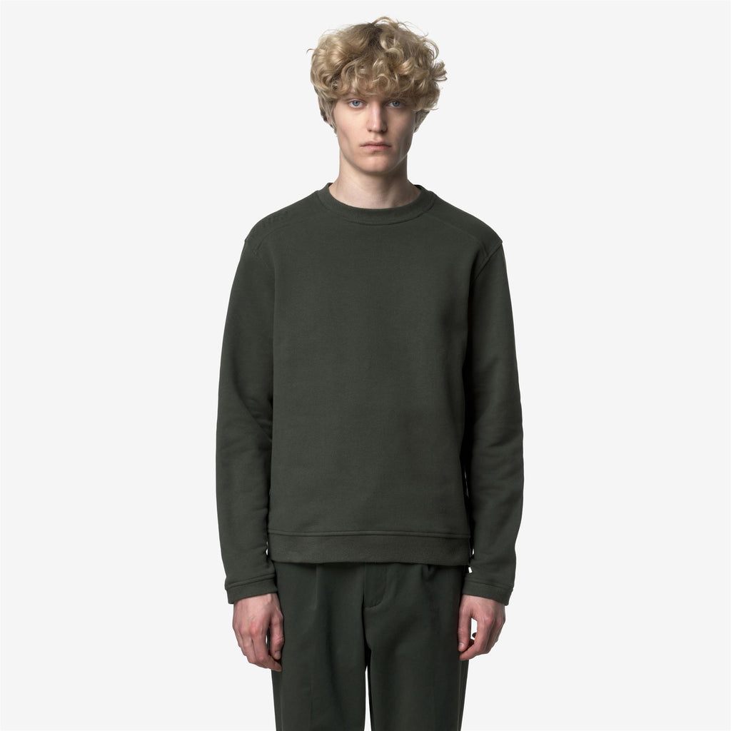 Fleece_MAN_PERRUEL COTTON CASHMERE_Jumper_GREEN BLACKISH - Commercial 4