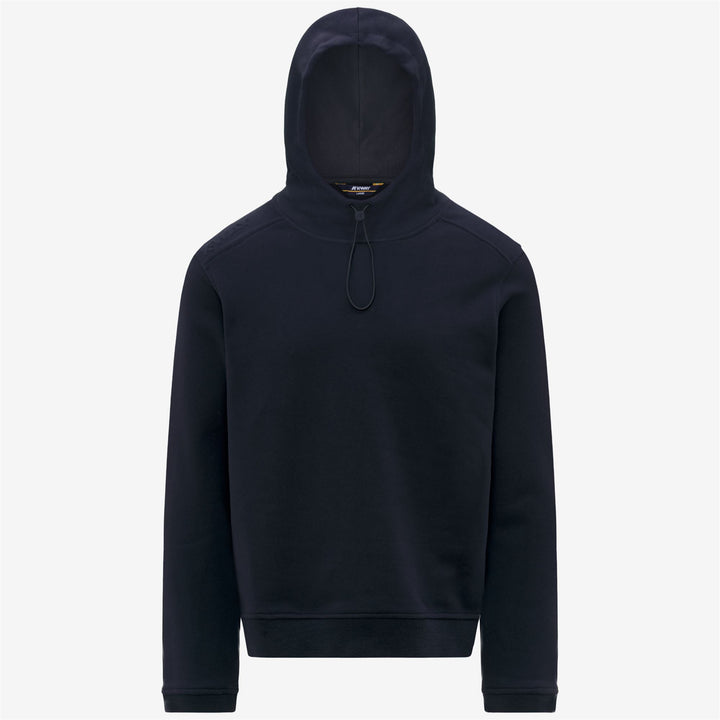 Felpa con cappuccio regolabile in cotone e cashmere blu scuro da uomo 1