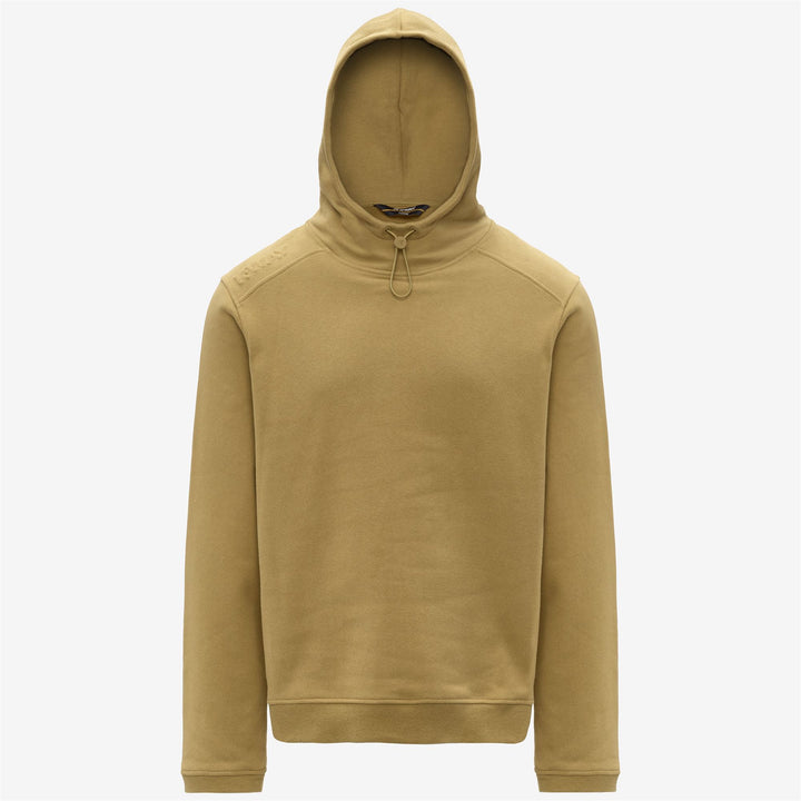 Felpa con cappuccio regolabile in cotone e cashmere beige da uomo 1