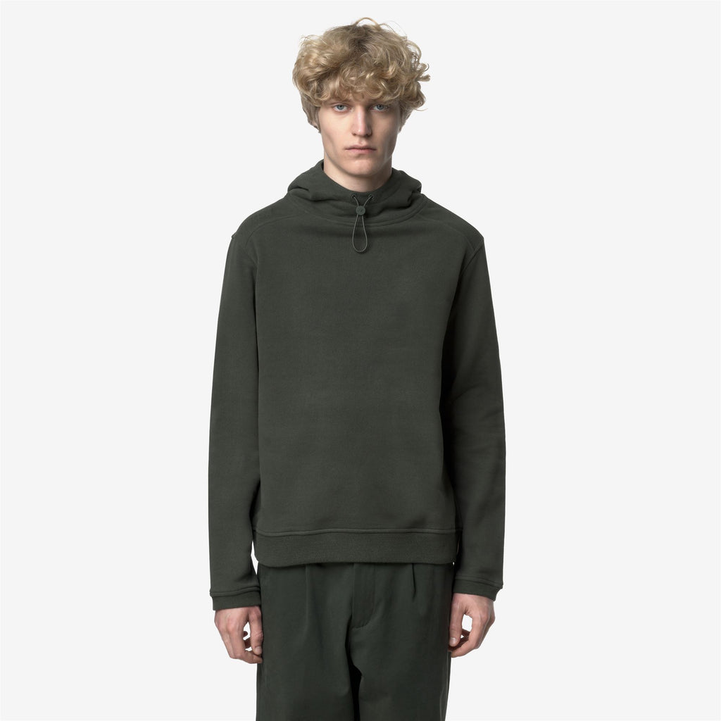 Fleece_MAN_LORLEAU COTTON CASHMERE_Hoodie_GREEN BLACKISH - Commercial 4