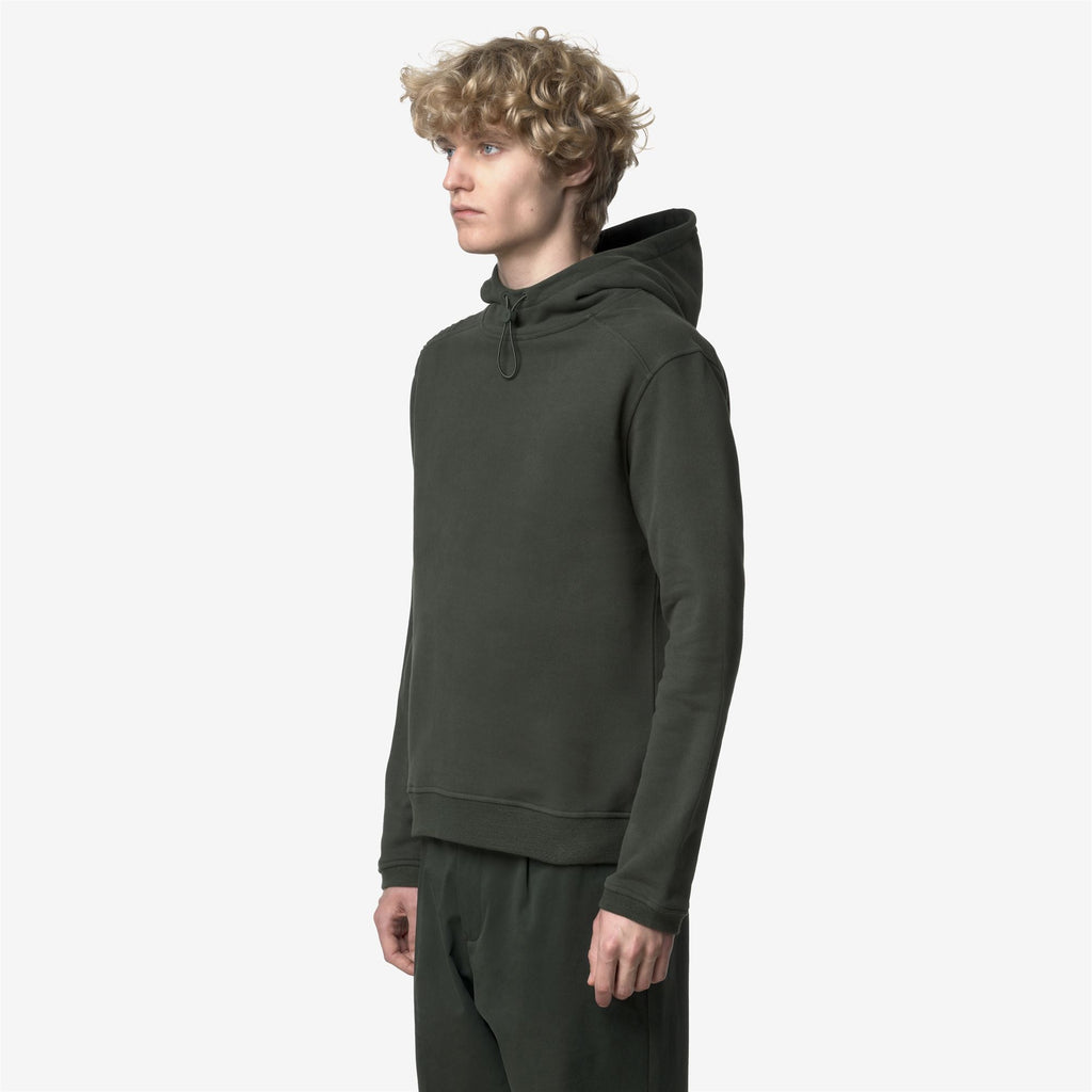 Fleece_MAN_LORLEAU COTTON CASHMERE_Hoodie_GREEN BLACKISH - Commercial 5