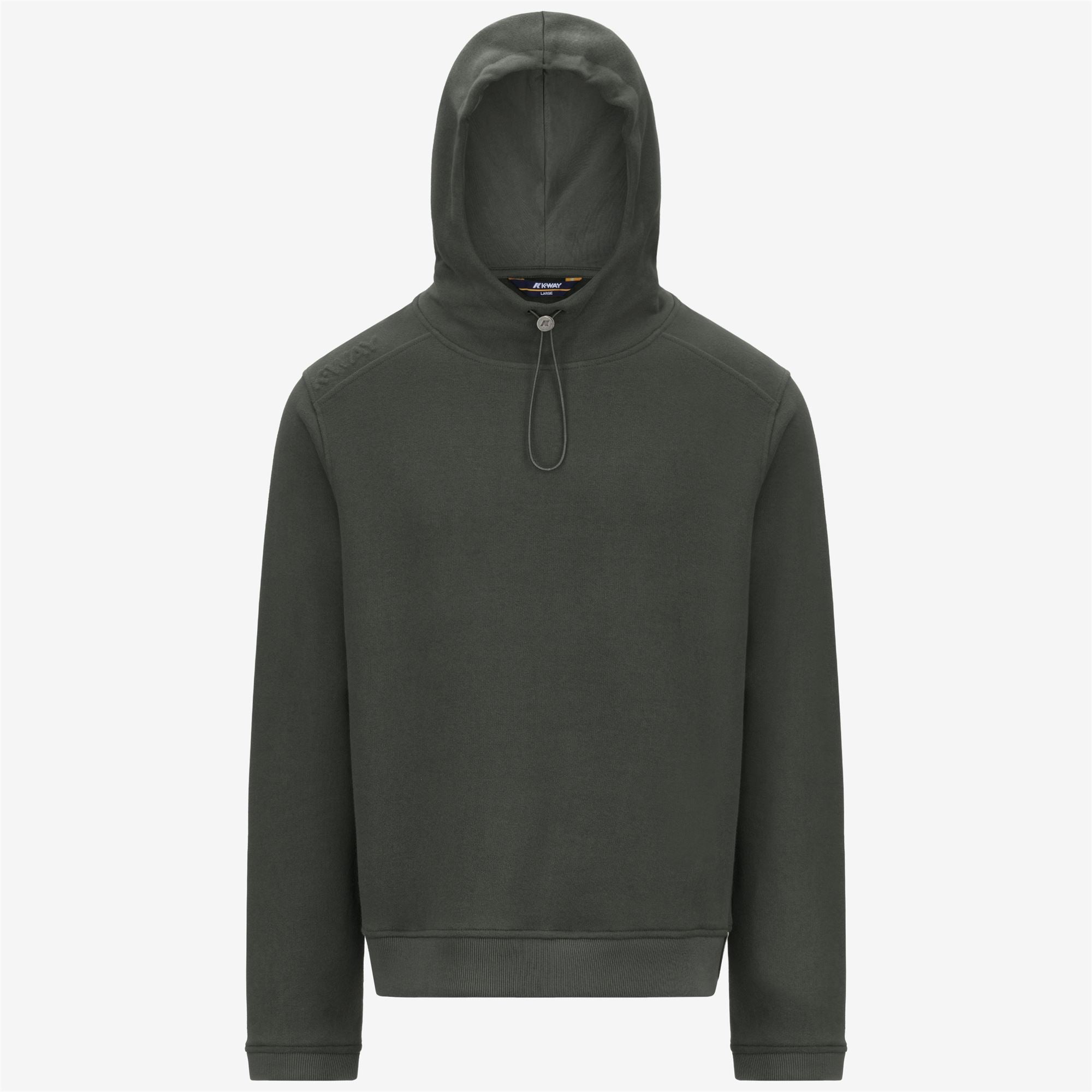 Fleece_MAN_LORLEAU COTTON CASHMERE_Hoodie_GREEN BLACKISH - Commercial 1