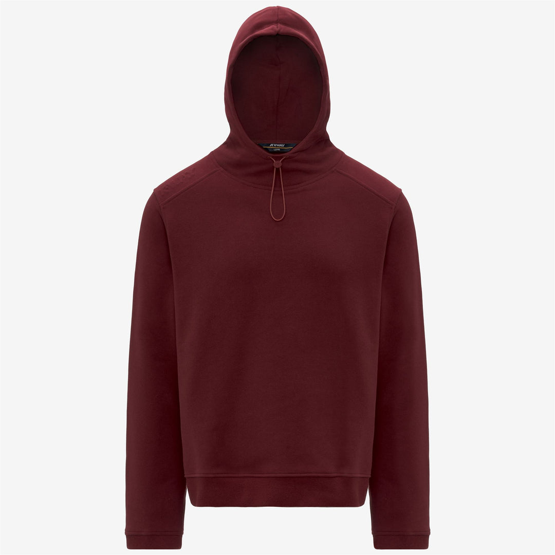 Felpa con cappuccio regolabile in cotone e cashmere da uomo rossa 01