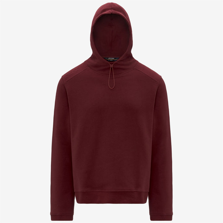 Felpa con cappuccio regolabile in cotone e cashmere da uomo rossa 1