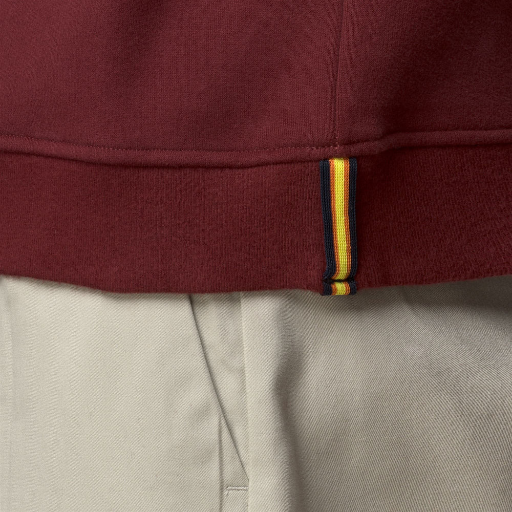 Felpa con cappuccio regolabile in cotone e cashmere da uomo rossa 02