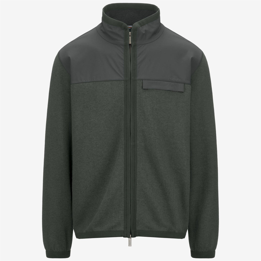 NOYERS WOOL NYLON MIX - Fleece - Pull  Over - Man - GREEN BLACKISH-BLUE AIRFORCE 01