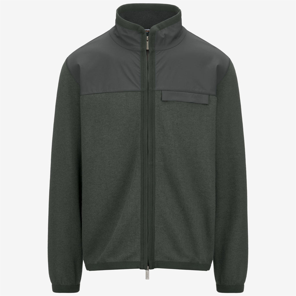 Fleece_MAN_NOYERS WOOL NYLON MIX_Pull Over_GREEN BLACKISH  - Blue Airforce - Commercial 1