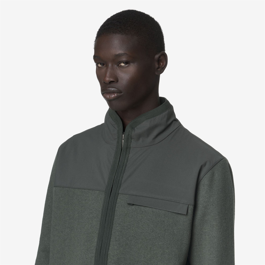 Fleece_MAN_NOYERS WOOL NYLON MIX_Pull Over_GREEN BLACKISH  - Blue Airforce - Commercial 7
