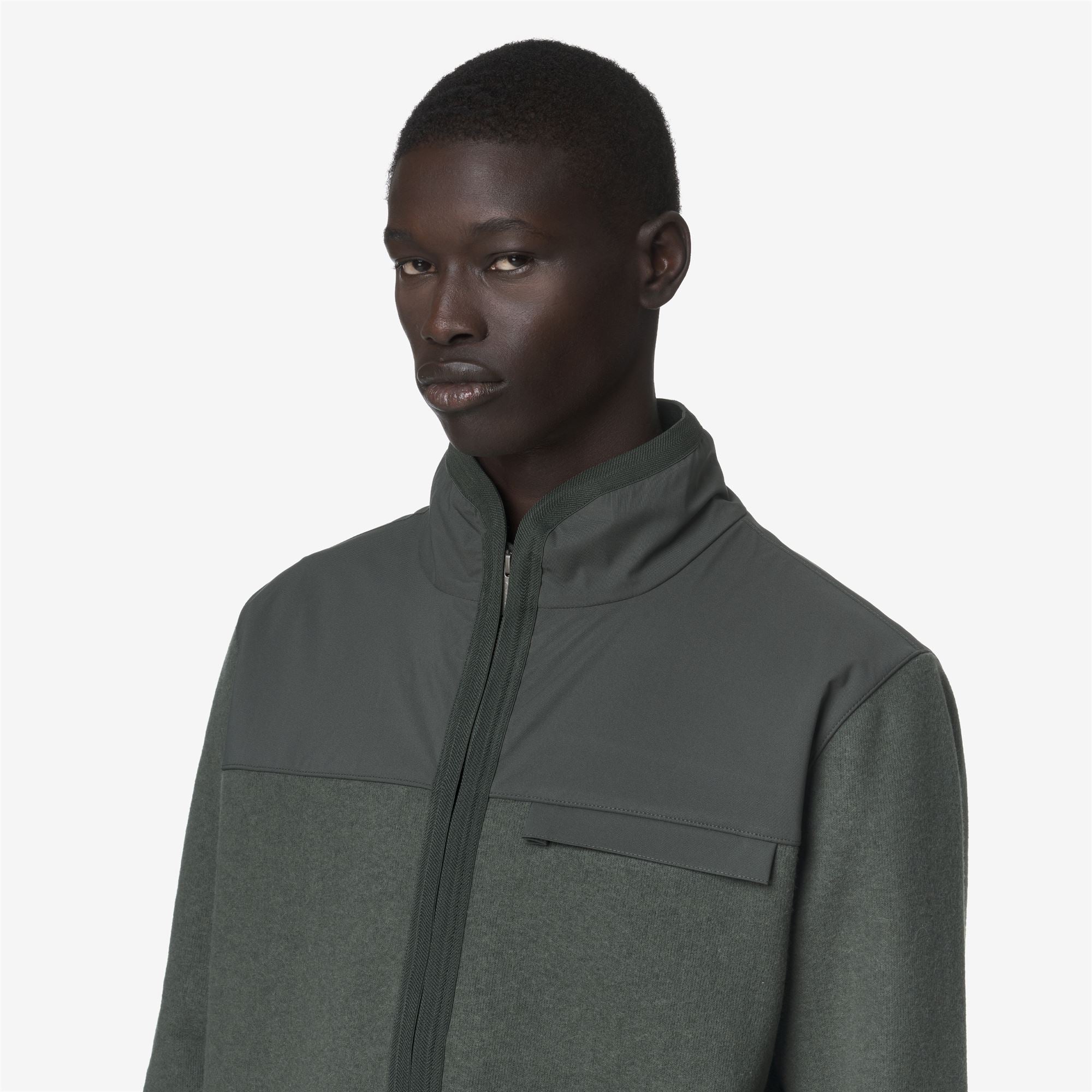 Fleece_MAN_NOYERS WOOL NYLON MIX_Pull Over_GREEN BLACKISH  - Blue Airforce - Commercial 7