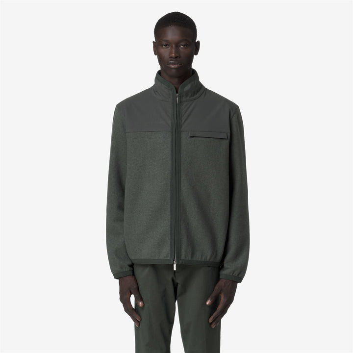 NOYERS WOOL NYLON MIX - Fleece - Maglia - Uomo - GREEN BLACKISH-BLUE AIRFORCE 3