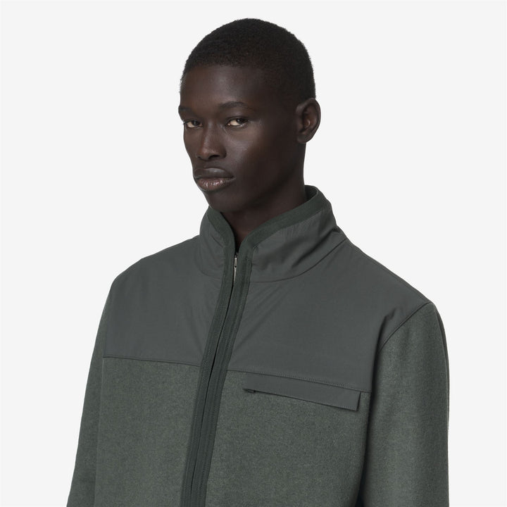 NOYERS WOOL NYLON MIX - Fleece - Maglia - Uomo - GREEN BLACKISH-BLUE AIRFORCE 2