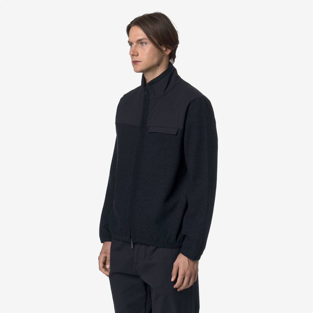 Fleece_MAN_NOYERS WOOL NYLON MIX_Pull Over_Blue Depth - Blue Airforce - Commercial 5