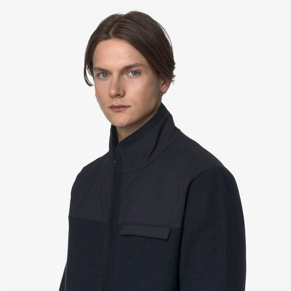 NOYERS WOOL NYLON MIX - Fleece - Pull  Over - Man - BLUE DEPTH-BLUE AIRFORCE 02
