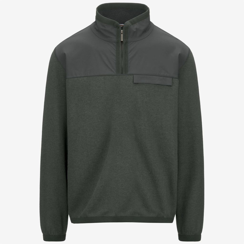 Fleece_MAN_FLEURY WOOL NYLON MIX_Pull Over_GREEN BLACKISH  - Blue Airforce - Commercial 1