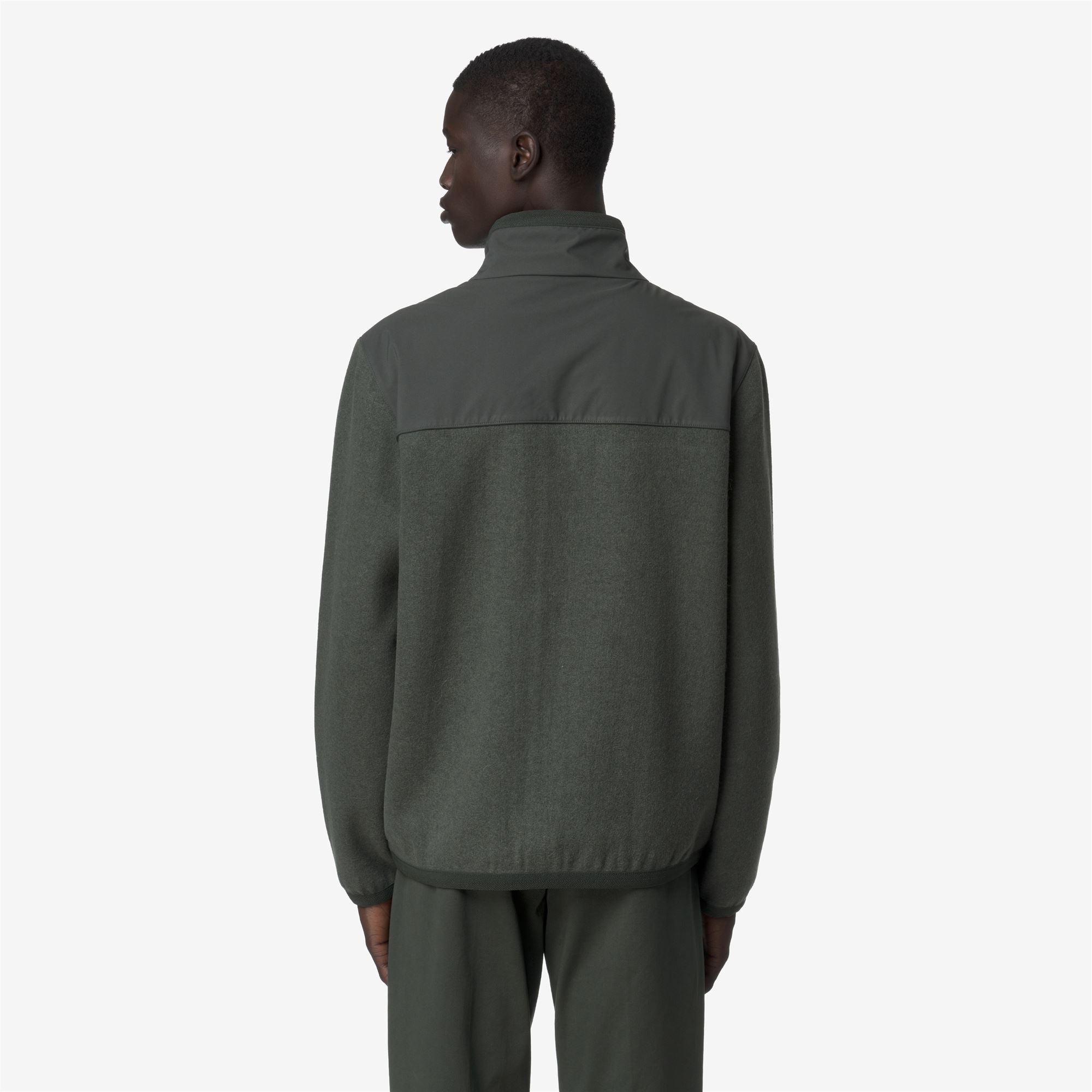 Fleece_MAN_FLEURY WOOL NYLON MIX_Pull Over_GREEN BLACKISH  - Blue Airforce - Commercial 6