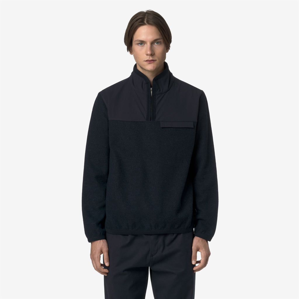 Fleece_MAN_FLEURY WOOL NYLON MIX_Pull Over_Blue Depth - Blue Airforce - Commercial 4