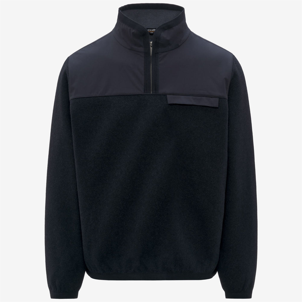 Fleece_MAN_FLEURY WOOL NYLON MIX_Pull Over_Blue Depth - Blue Airforce - Commercial 1