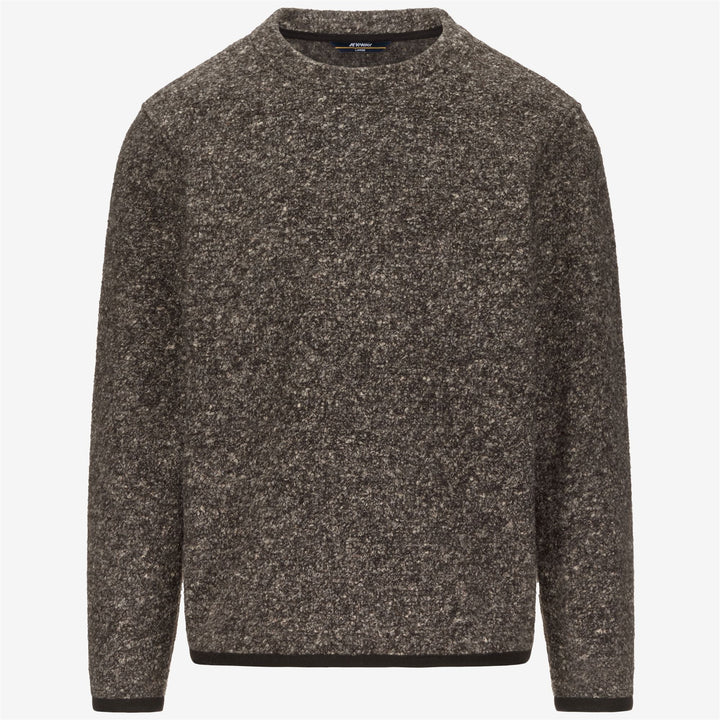 Suéter polar de mezcla de lana color oliva negro para hombre con puños elásticos 1