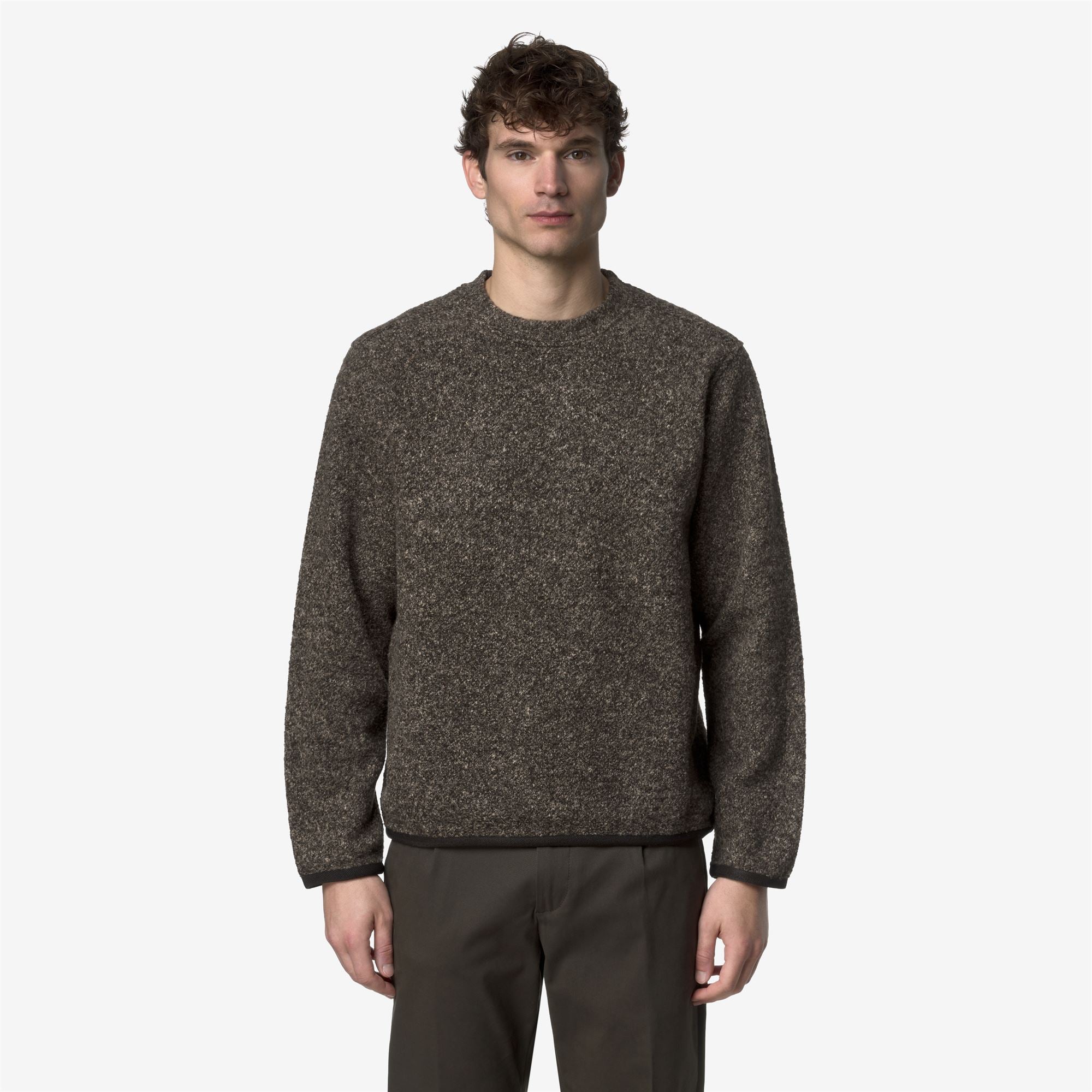 Fleece_MAN_GAILLON WOOL BLEND_Jumper_Black Olive Combo - Black Olive - Commercial 4