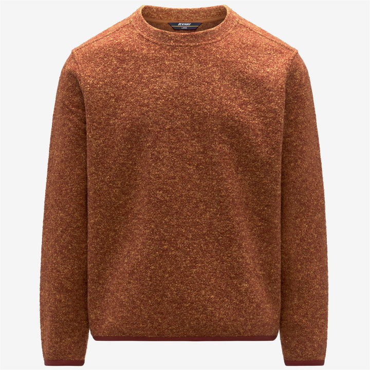 Orange Men's Wool Blend Fleece Jumper with Crew Neck 1