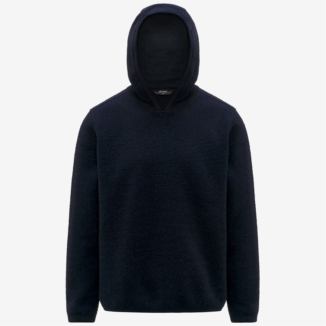 Blue Men's Fleece Hoodie with Wool Blend 01