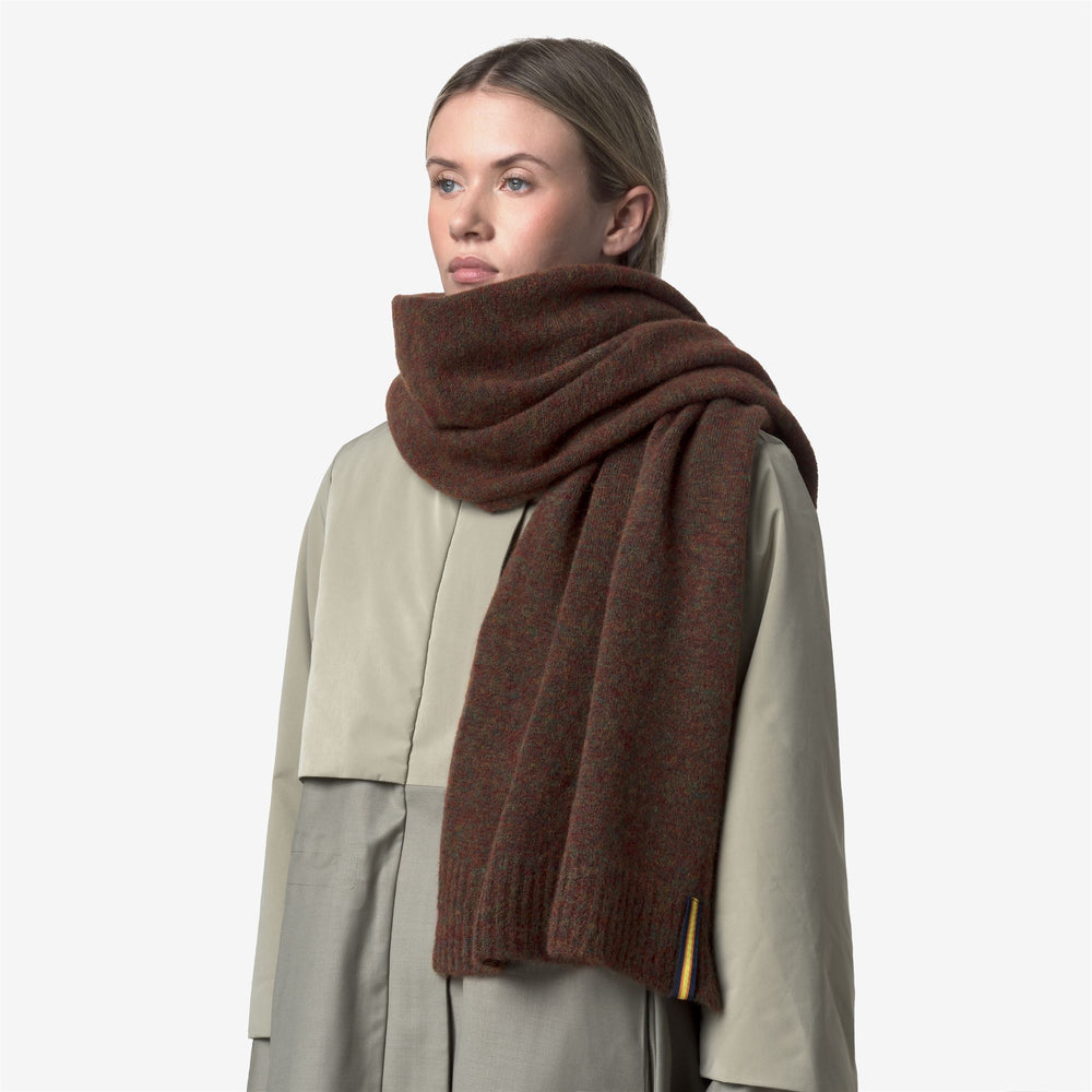Brown Women's Wool-Blend Scarf for Cold Weather 02