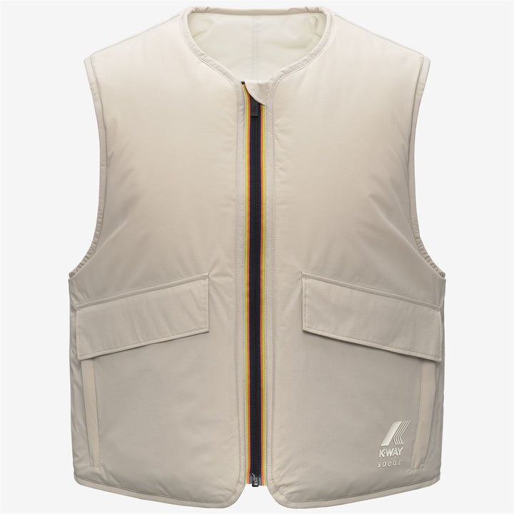 Chaleco acolchado unisex gris K-WAY x Sœur con bolsillos 2
