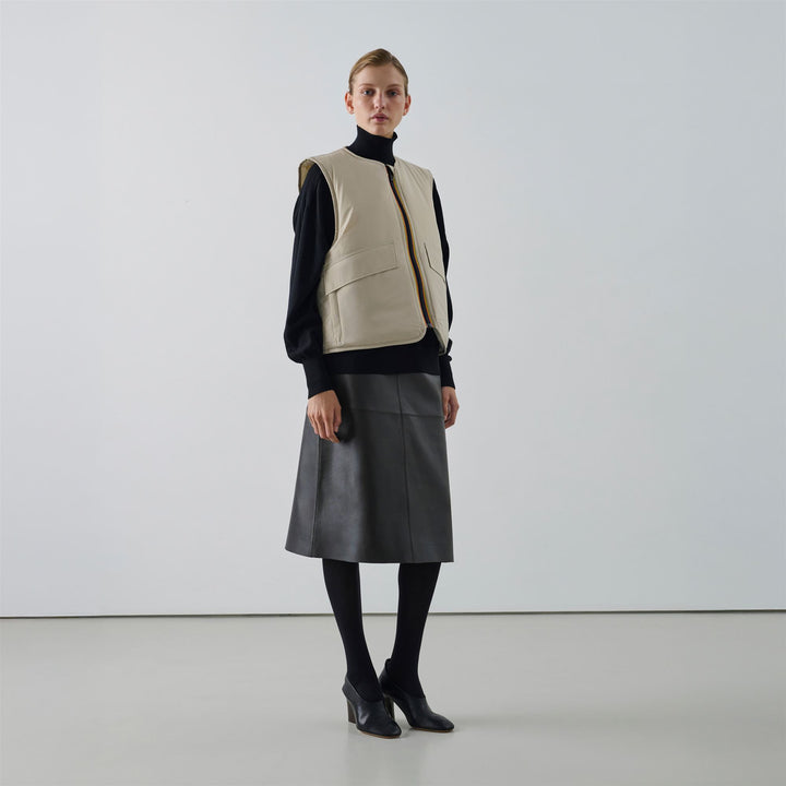 Chaleco acolchado unisex gris K-WAY x Sœur con bolsillos 5