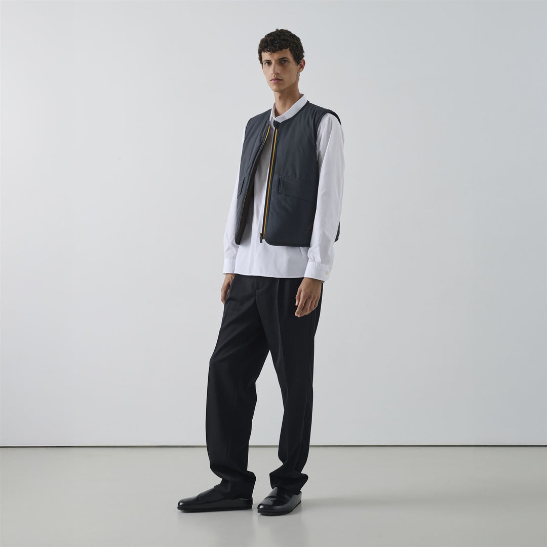 Chaleco unisex acolchado cortavientos negro con bolsillos main