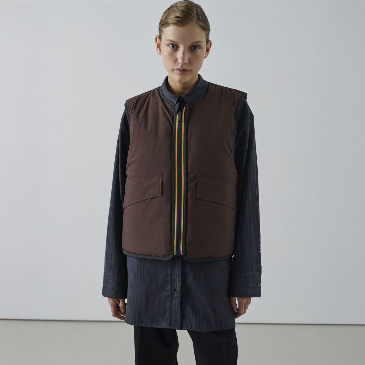 Jackets_WOMAN_ WES PADDED SOEUR_Vest_Black Sand-Brown Coffee - Commercial 7