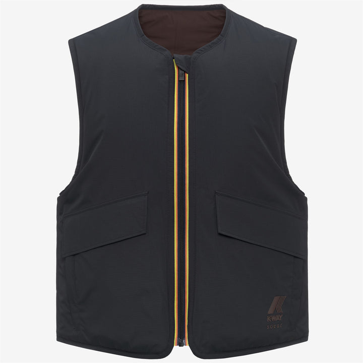 Chaleco unisex acolchado cortavientos negro con bolsillos 1