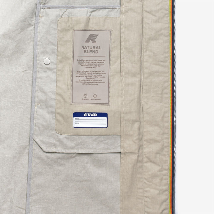 Chaqueta larga de transición beige para mujer con bolsillos 2