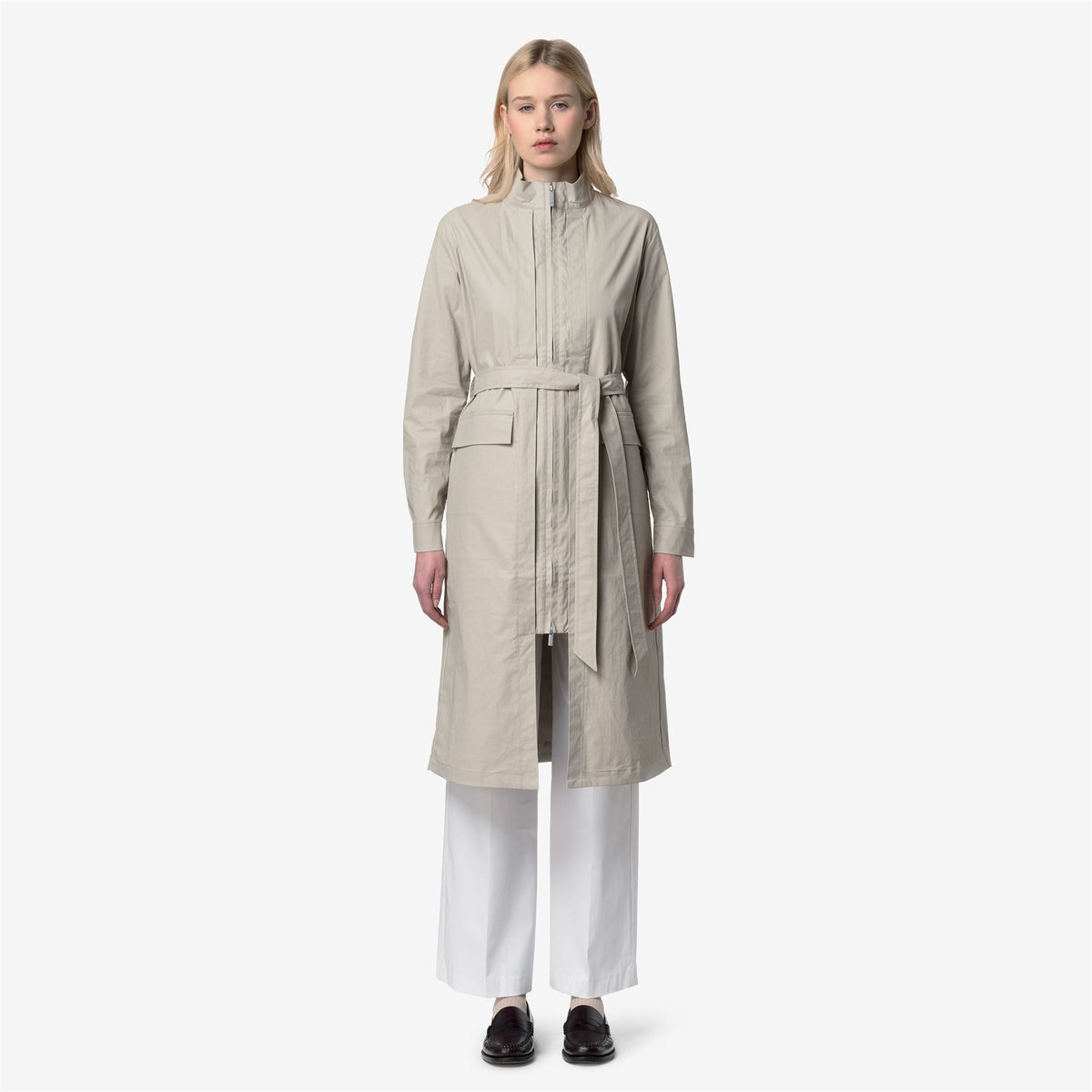 Jackets_Woman_HORIEN NATURAL BLEND_Long_BEIGE LT COMBO - BEIGE LT - Commercial 4