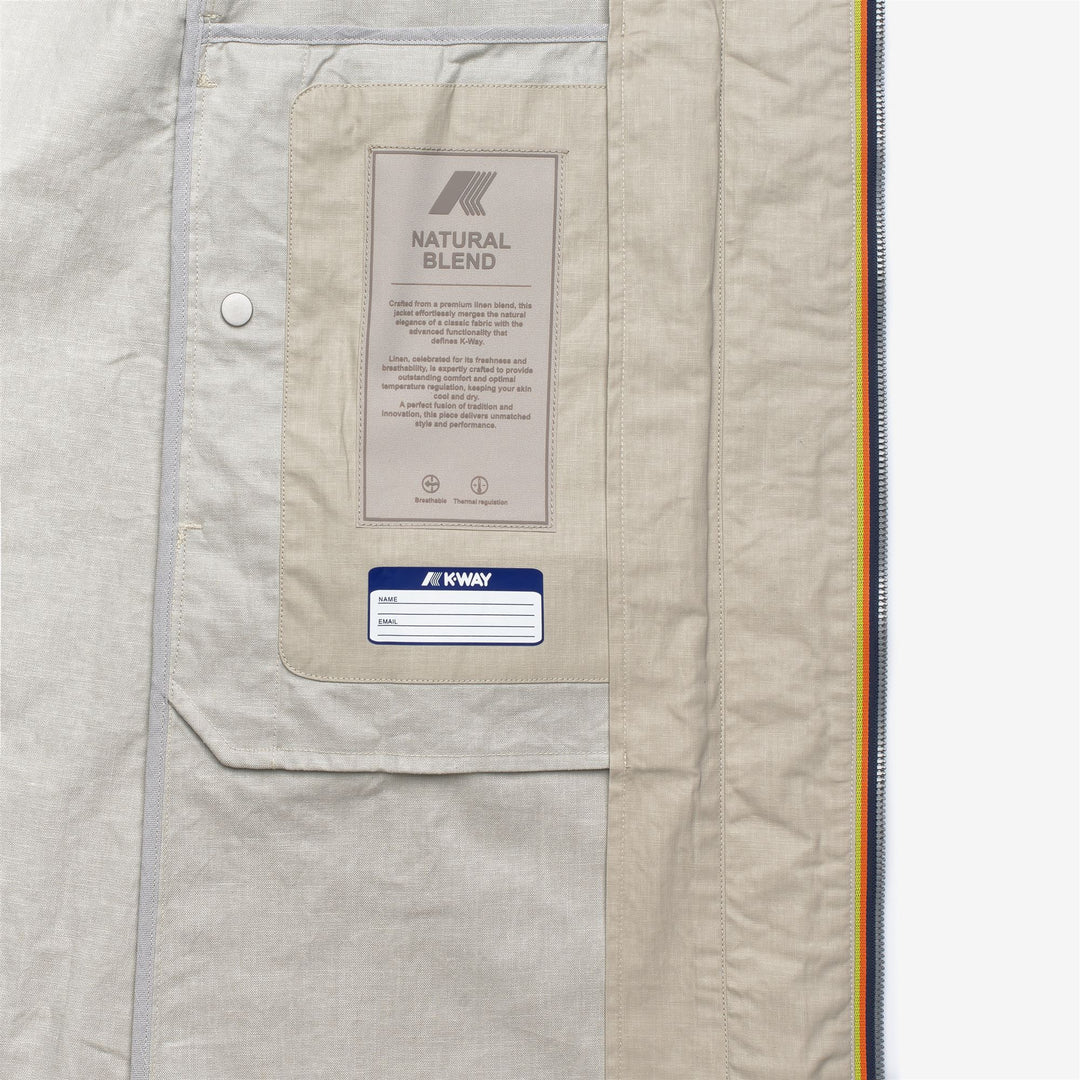 Chaqueta larga de transición beige para mujer con bolsillos main