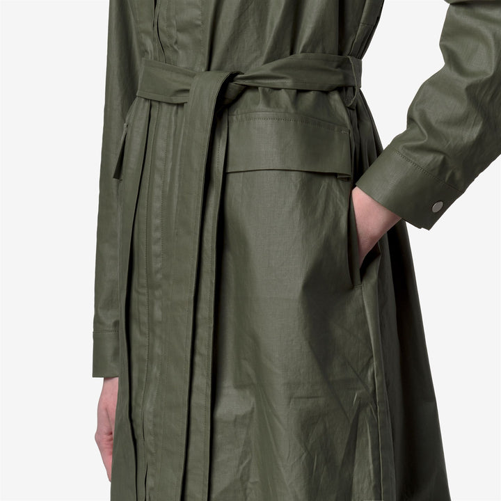 HORIEN NATURAL BLEND - Jackets - Long - Woman - GREEN LICHEN COMBO 3