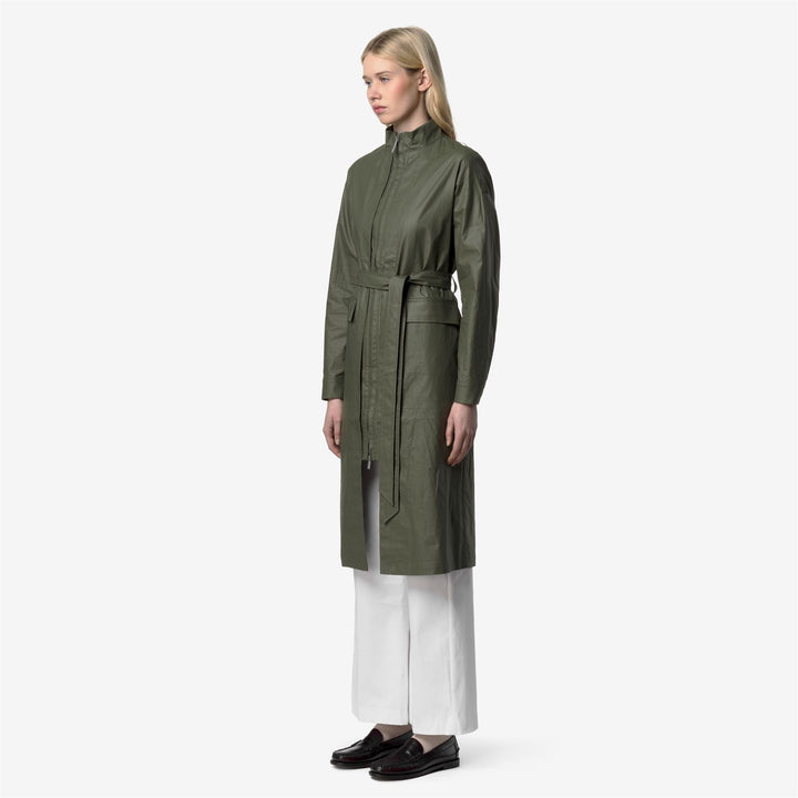 HORIEN NATURAL BLEND - Jackets - Long - Woman - GREEN LICHEN COMBO 5
