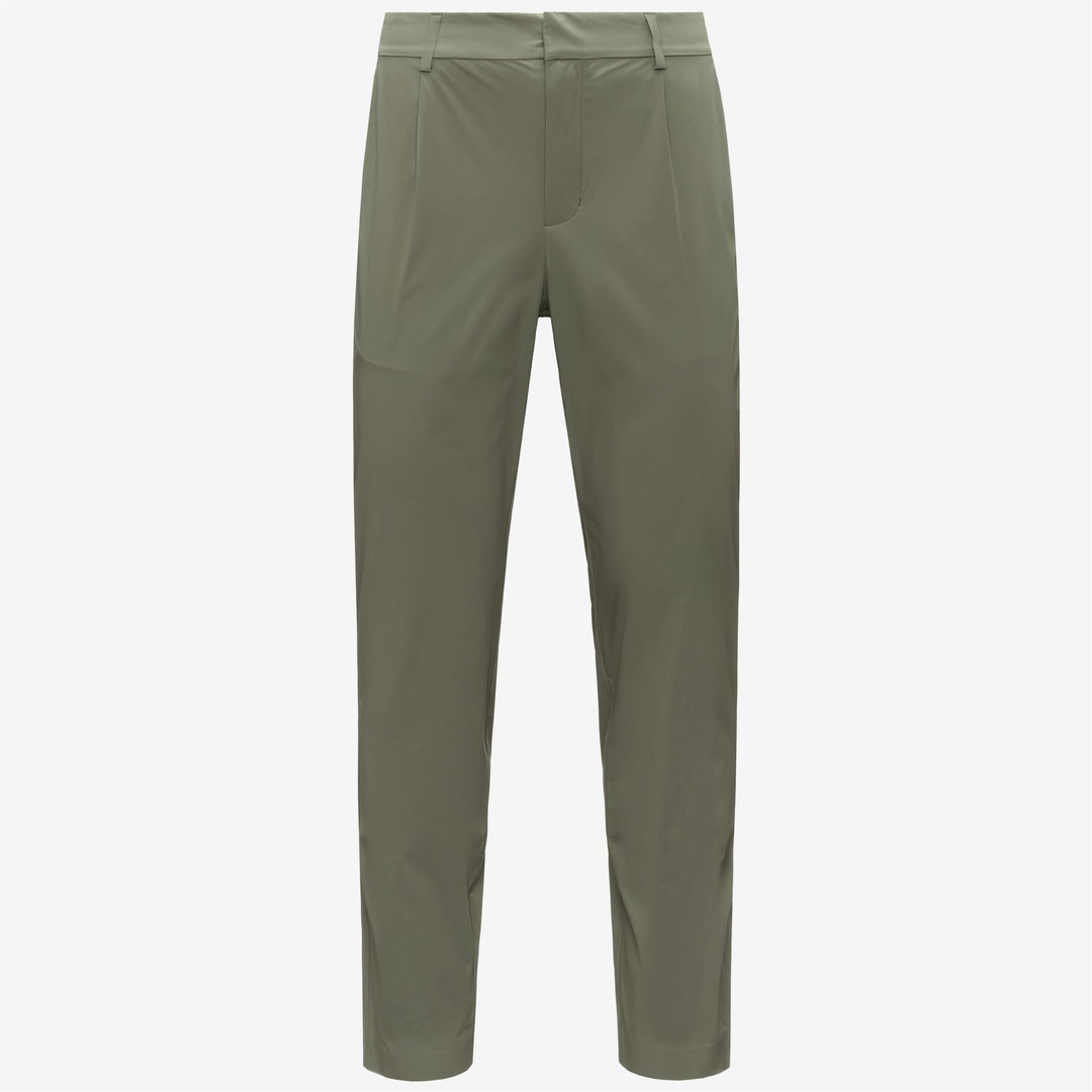 Pantalones chinos elásticos ligeros de color verde liquen para hombre para verano 01