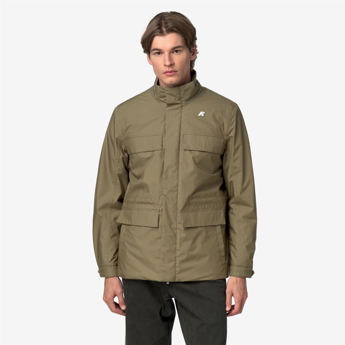 Jackets_Man_MANUENE WARM MICRO CANVAS_Mid_Green Army - Commercial 4
