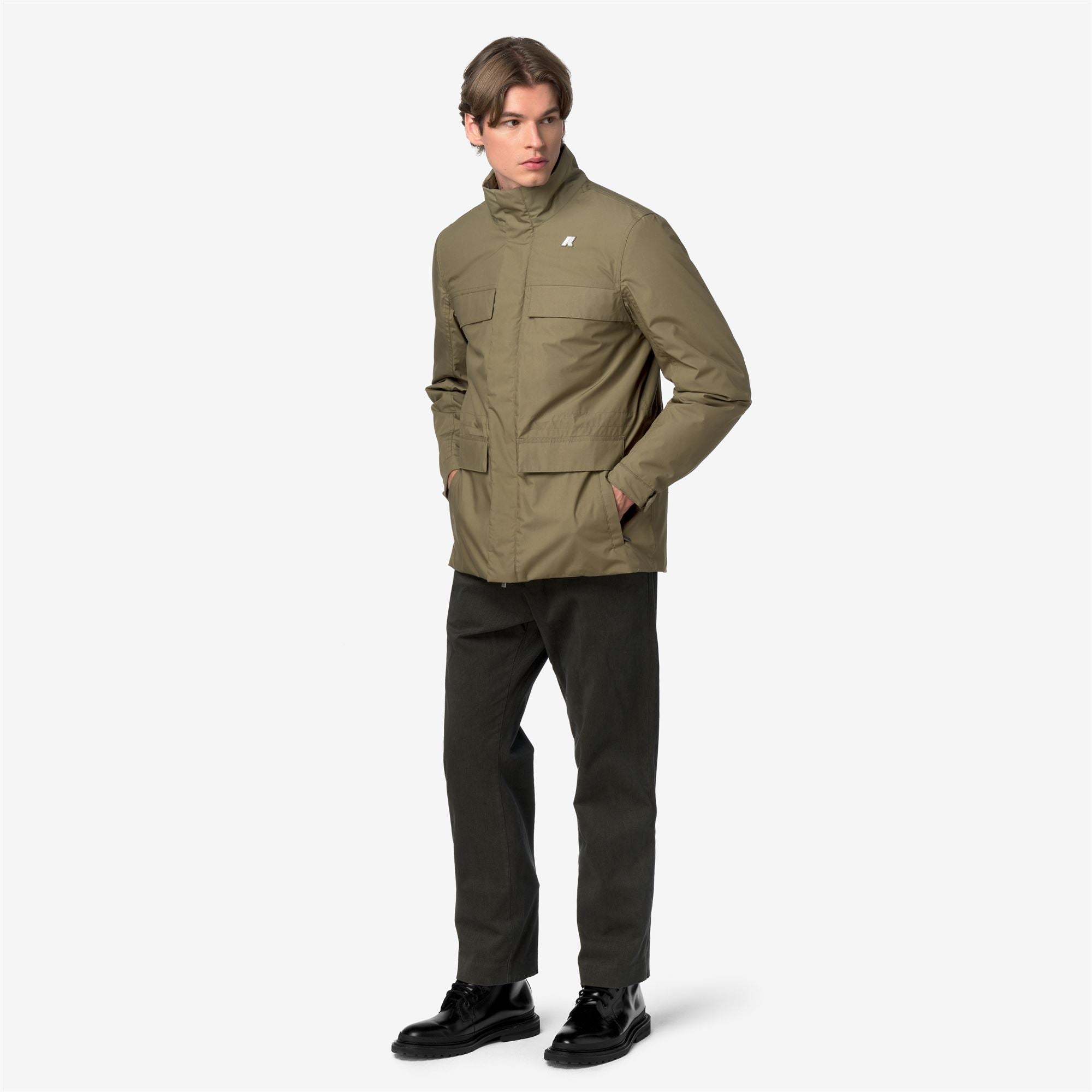 Jackets_Man_MANUENE WARM MICRO CANVAS_Mid_Green Army - Commercial 7