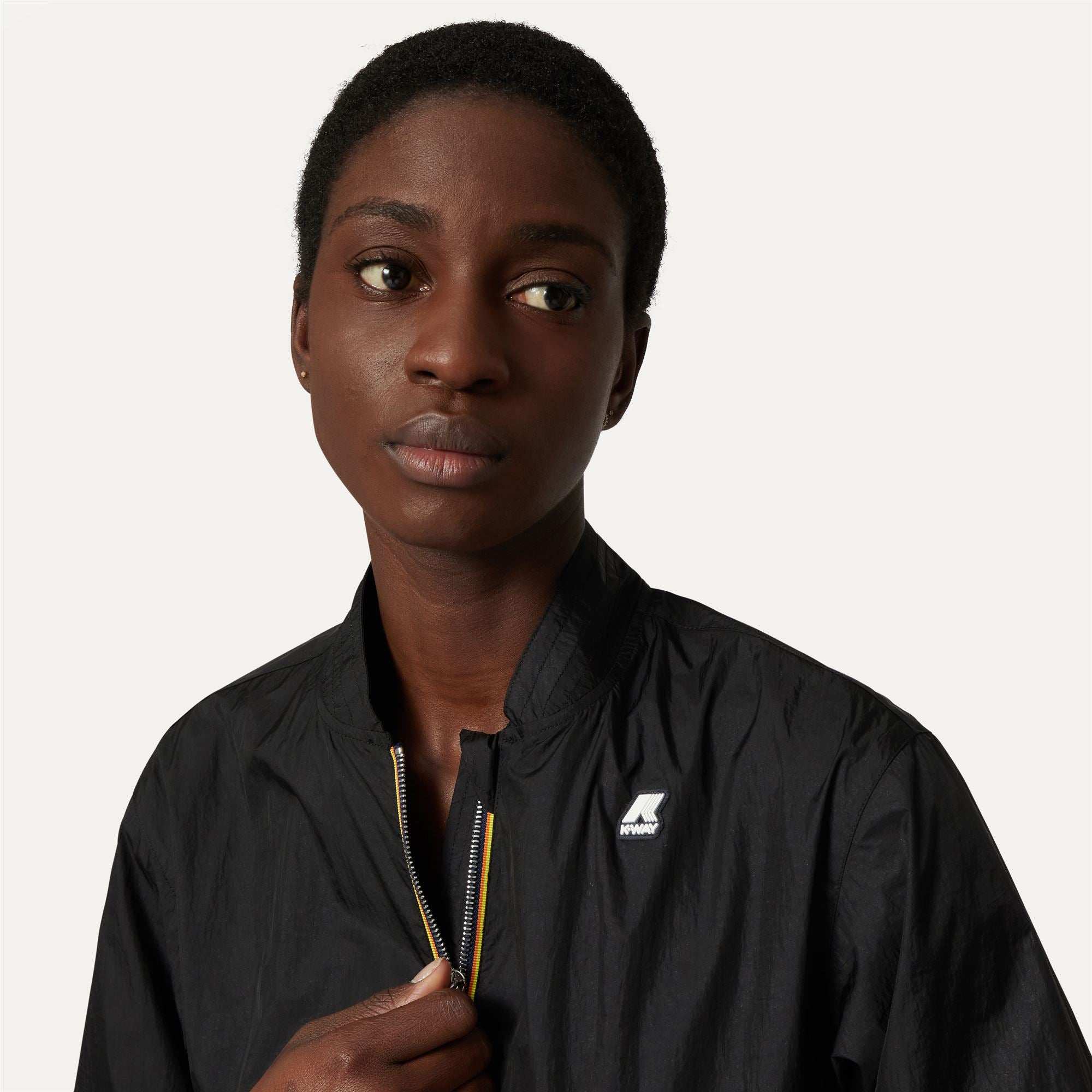 Jackets_WOMAN_AMAURETTE IRIDESCENT METAL NY_Short_Black Pure - Commercial 7