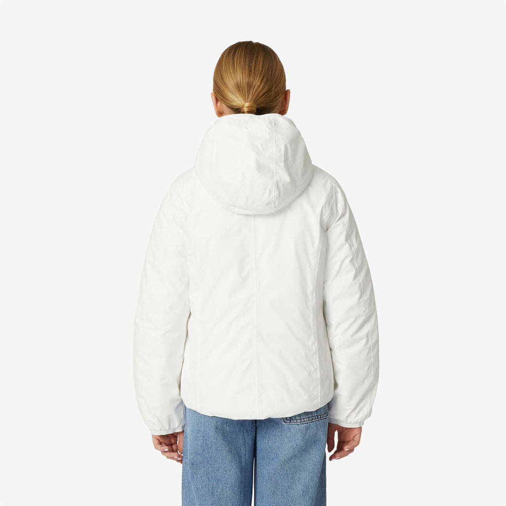 Beige grey Girls' Reversible Down Jacket for Extreme Winter 02
