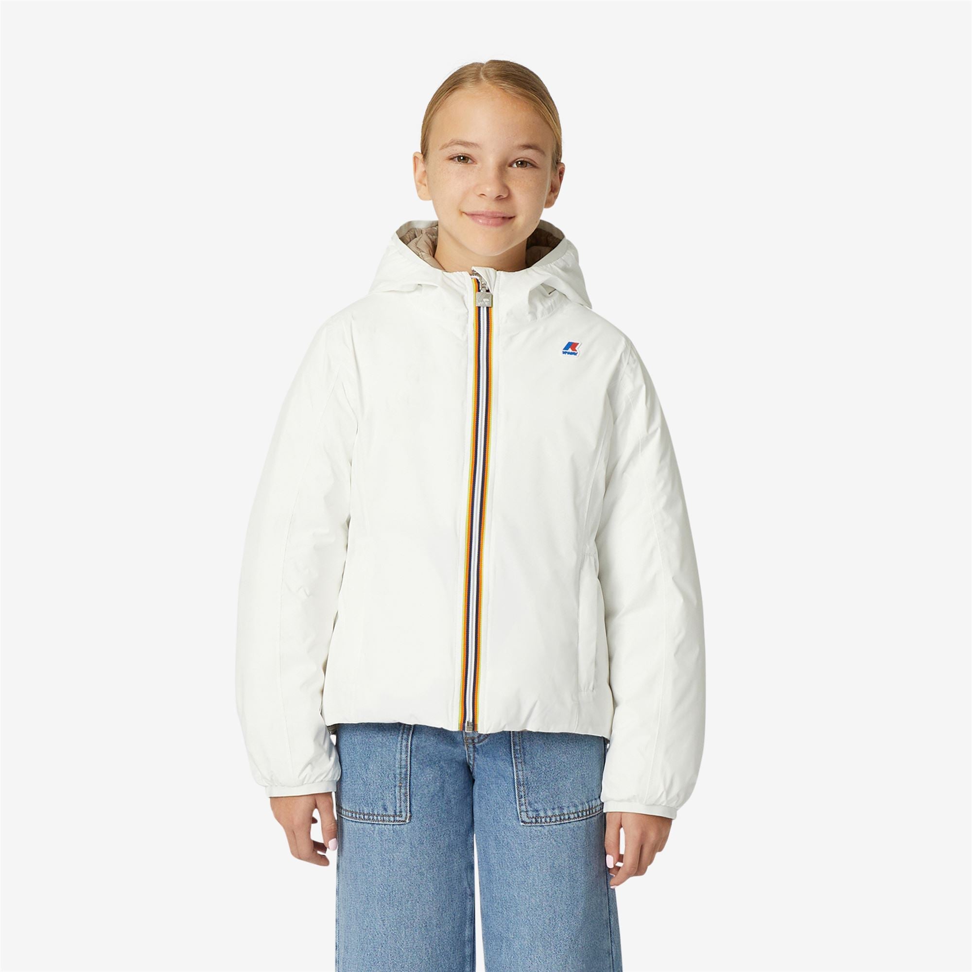 Jackets_GIRL_P. LILY THERMO PLUS.2  DOUBLE_Short_White Milk - Beige Taupe - Commercial 4