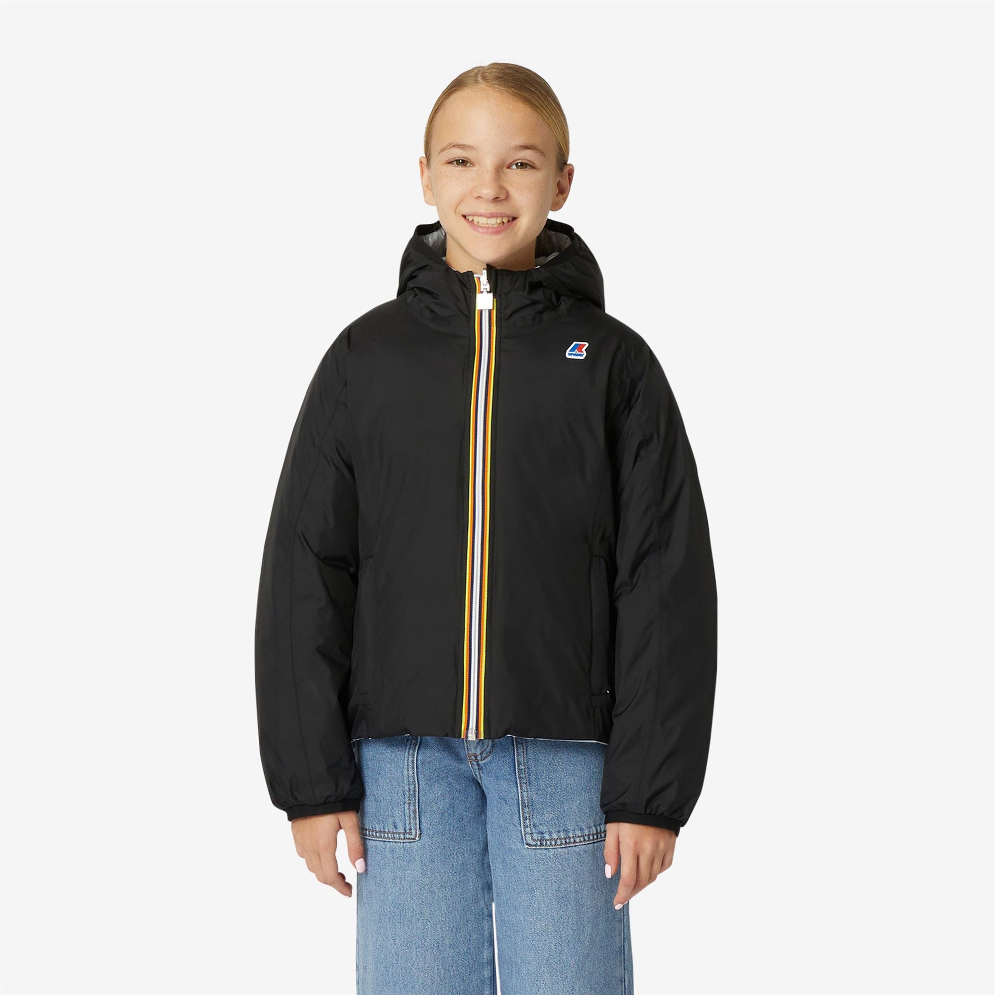 Jackets_Girl_P. LILY THERMO PLUS.2  DOUBLE_Short_Black Pure - Grey Lt - Commercial 4