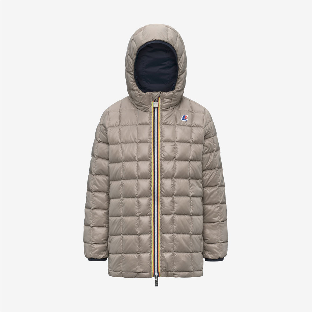 Chaqueta de invierno reversible de plumón para niña en color beige azulado main