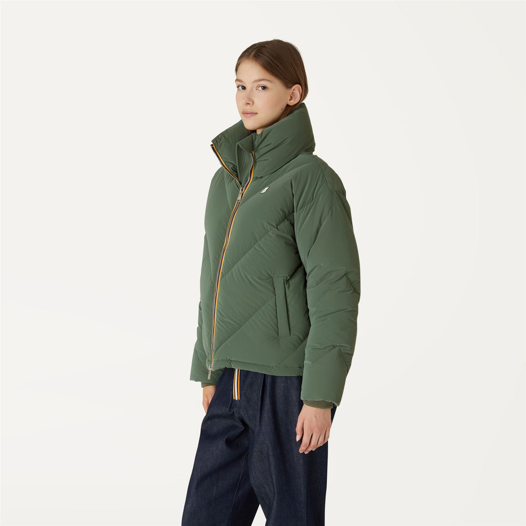 Jackets_Woman_IMELDINE HEAVY QUILTED VELVET TOUCH_Short_Green Laurel - Commercial 5