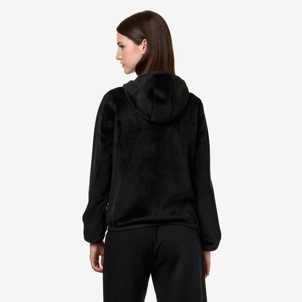 Fleece_Woman_LILY VELOUR POLAR DOUBLE_Jacket_Black P-Green S - Commercial 6